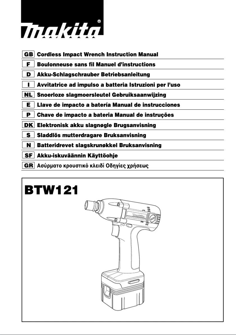 Page 1 of the manual User Manual Makita BTW121