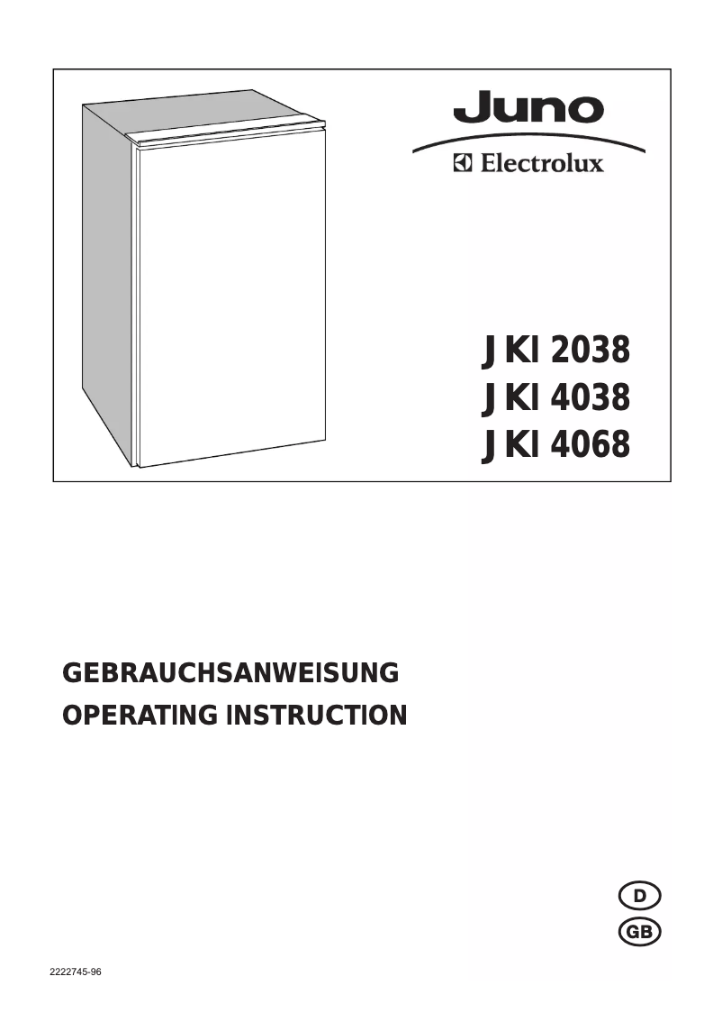 Page 1 of the manual User Manual Juno Electrolux JKI2038