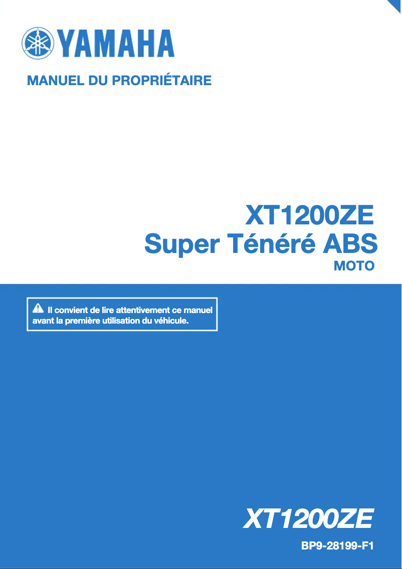 Page 1 of the manual User Manual Yamaha XT1200ZE (2019)