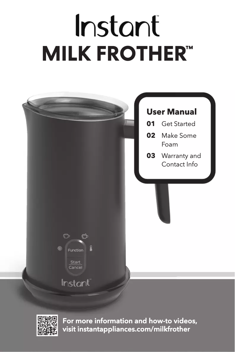 First page image of the manual for Milk Frother