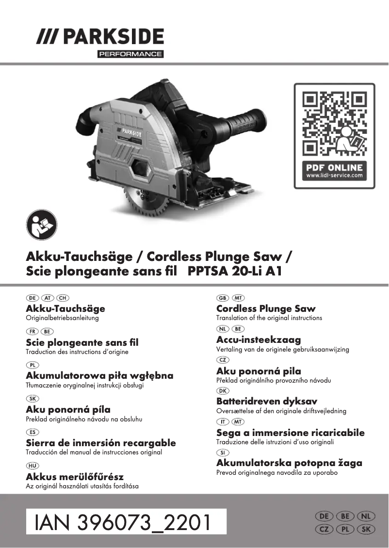 First page image of the manual for PPTSA 20-Li A1