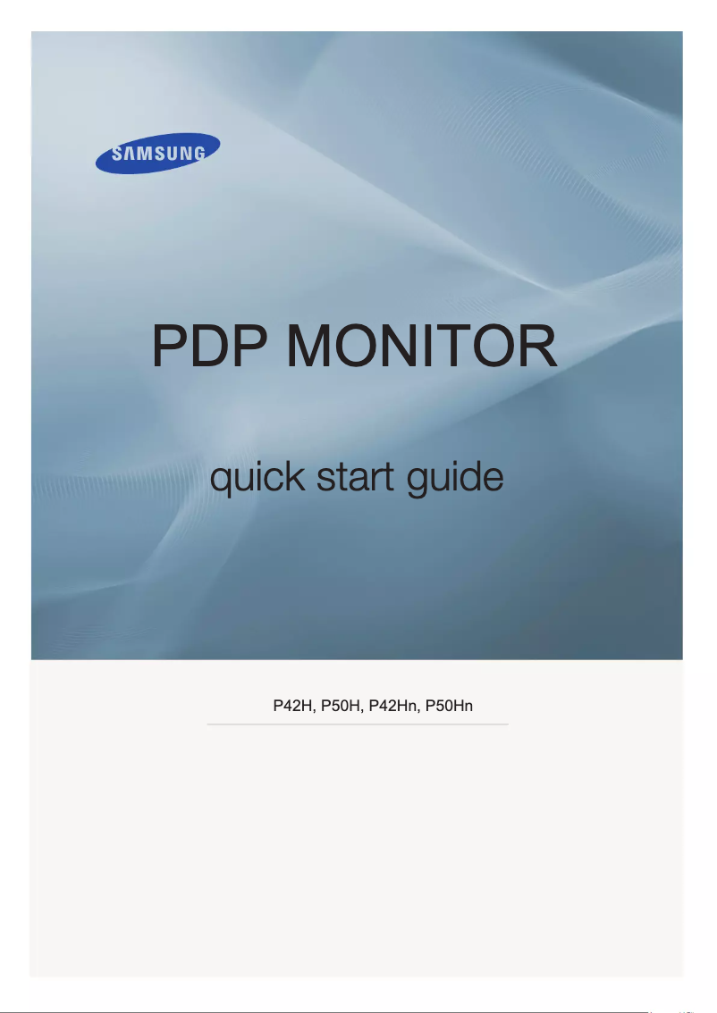 Page 1 of the manual Installation Guide Samsung P50H