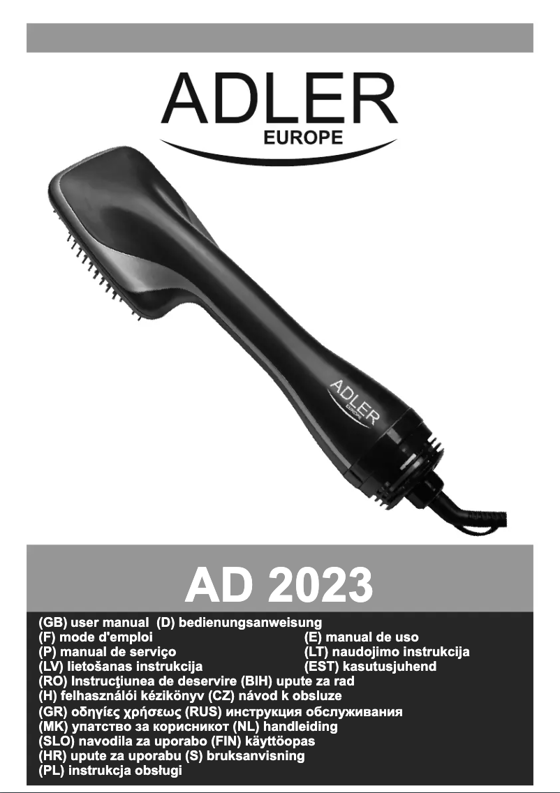 First page image of the manual for AD 2023