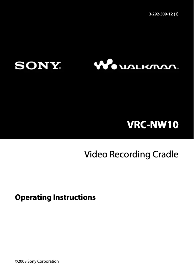 First page image of the manual for VRC-NW10