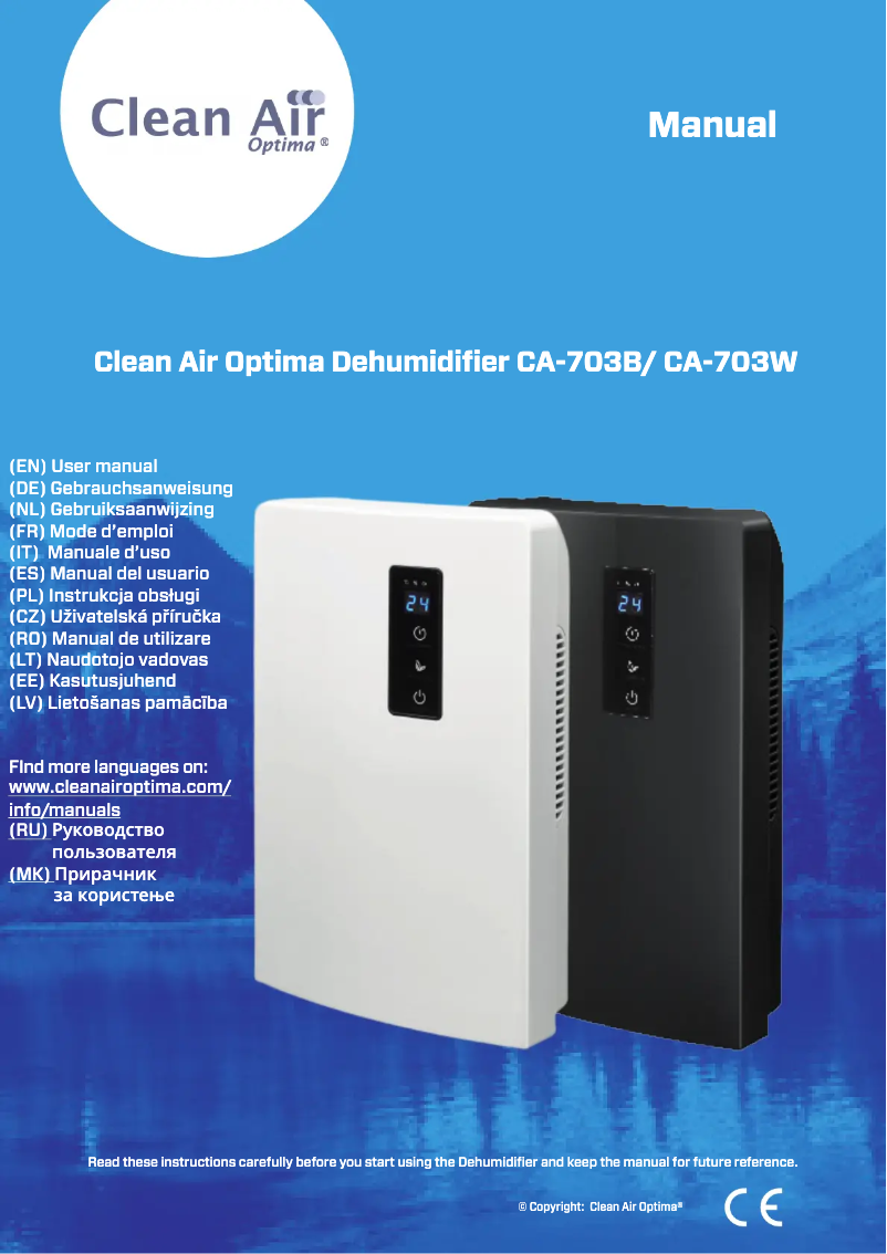 Page 1 of the manual User Manual Clean Air Optima CA-703W