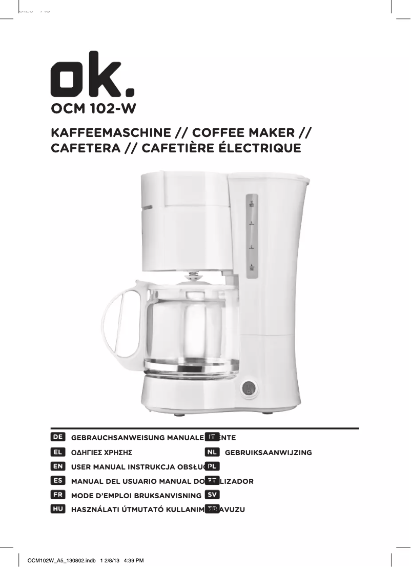 Image de la première page du manuel de l'appareil OCM 102