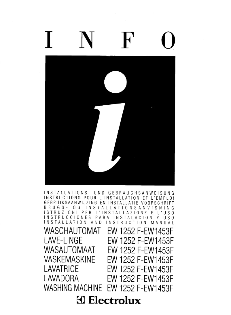 First page image of the manual for EW1252F