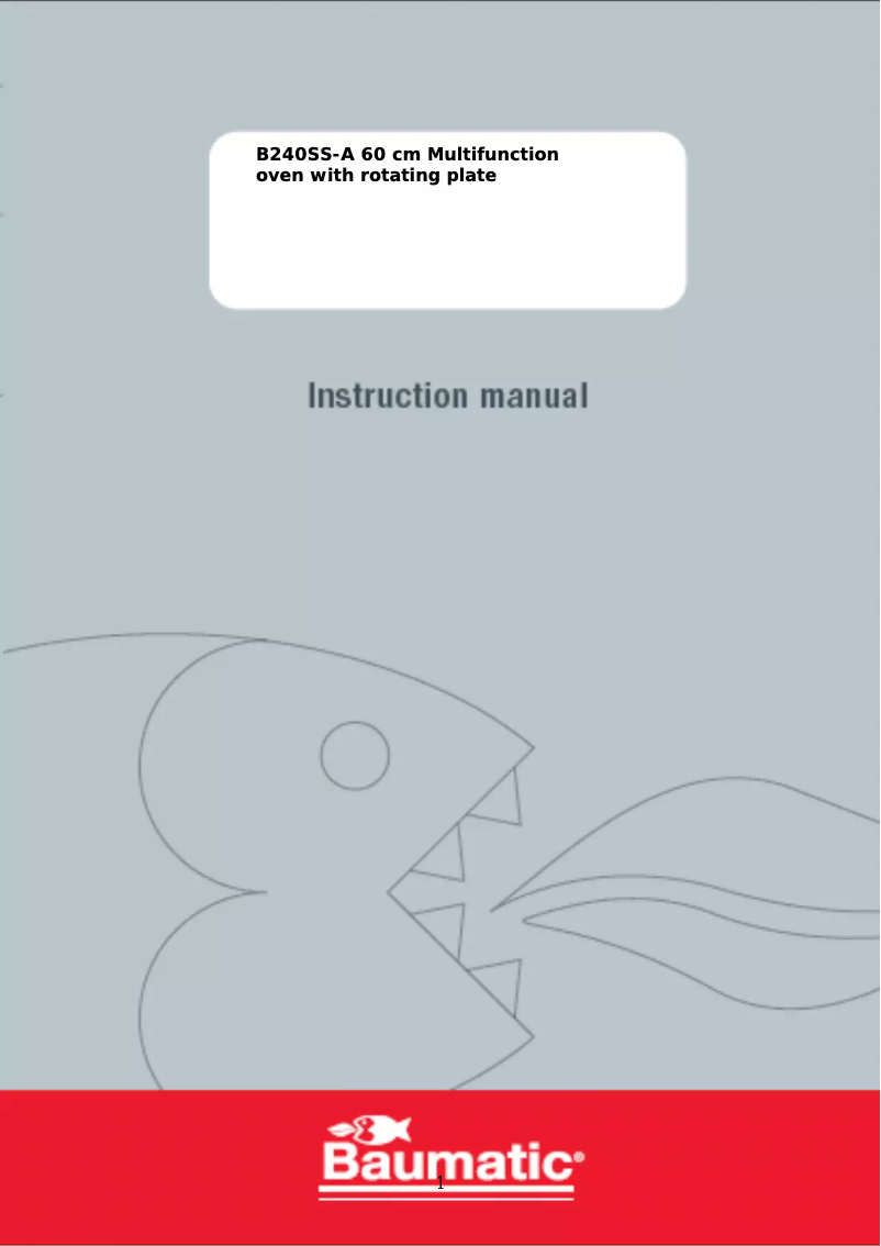 Page 1 of the manual User Manual Baumatic B240SS-A