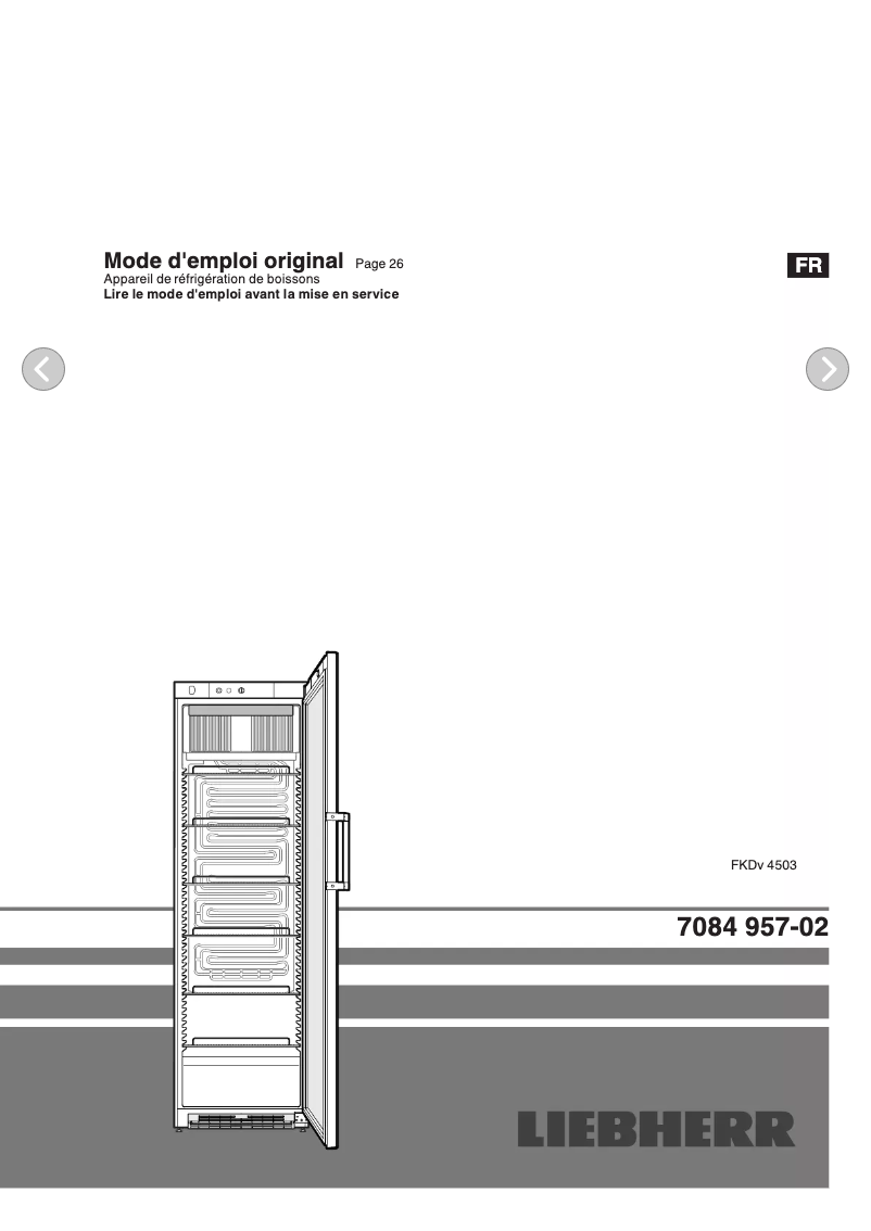 First page image of the manual for FKDV 4503
