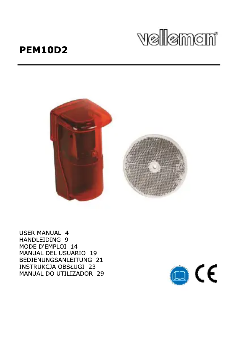 Page 1 of the manual User Manual Velleman PEM10D2