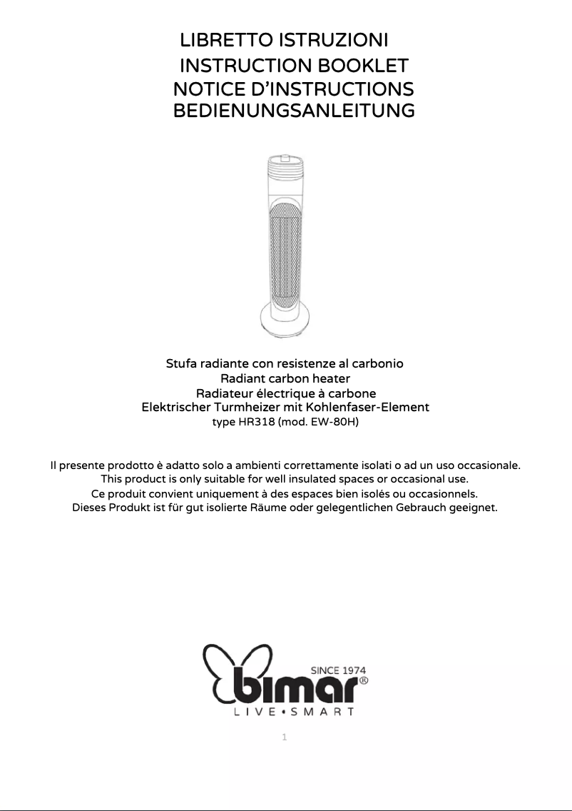 First page image of the manual for HR318