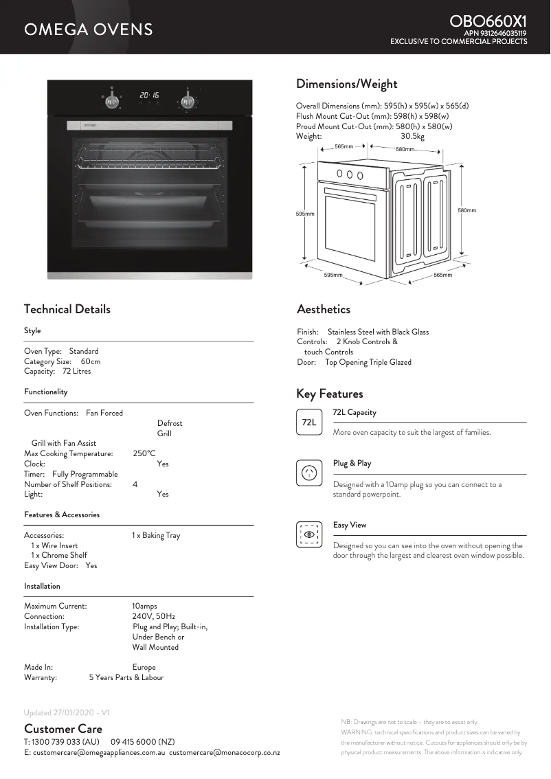 First page image of the manual for OBO660X1