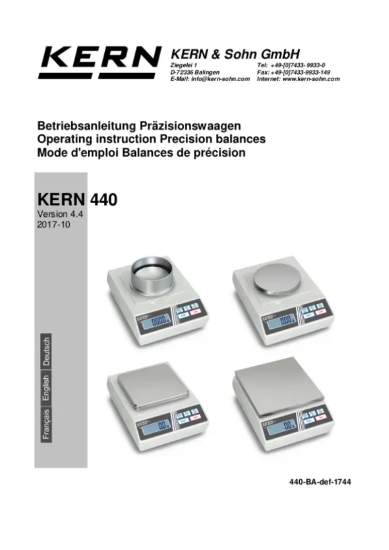 First page image of the manual for 440-53N