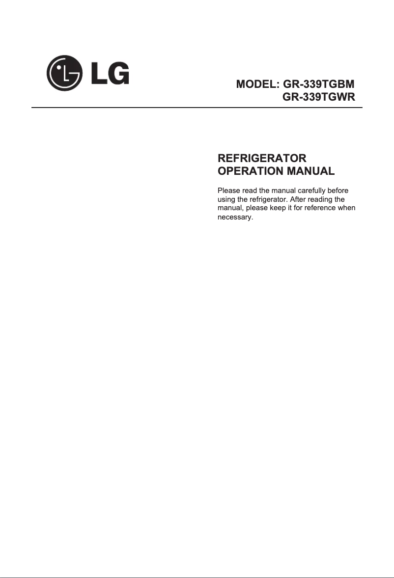 First page image of the manual for GR-339TGWR