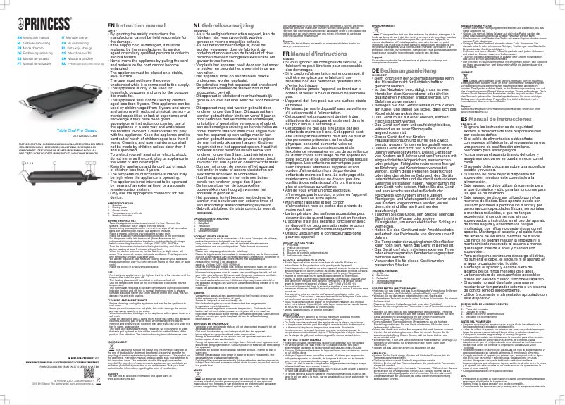 First page image of the manual for Table Chef Pro Classic