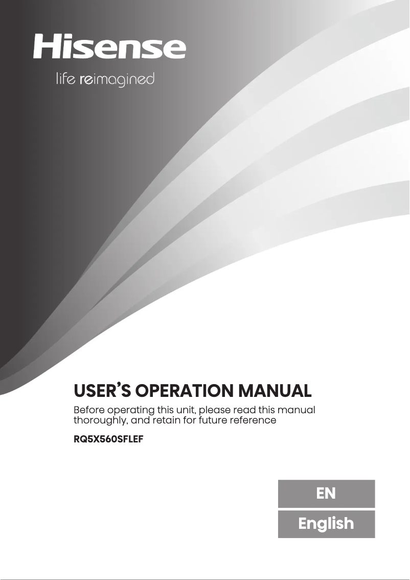 First page image of the manual for RQ5X560SFLES