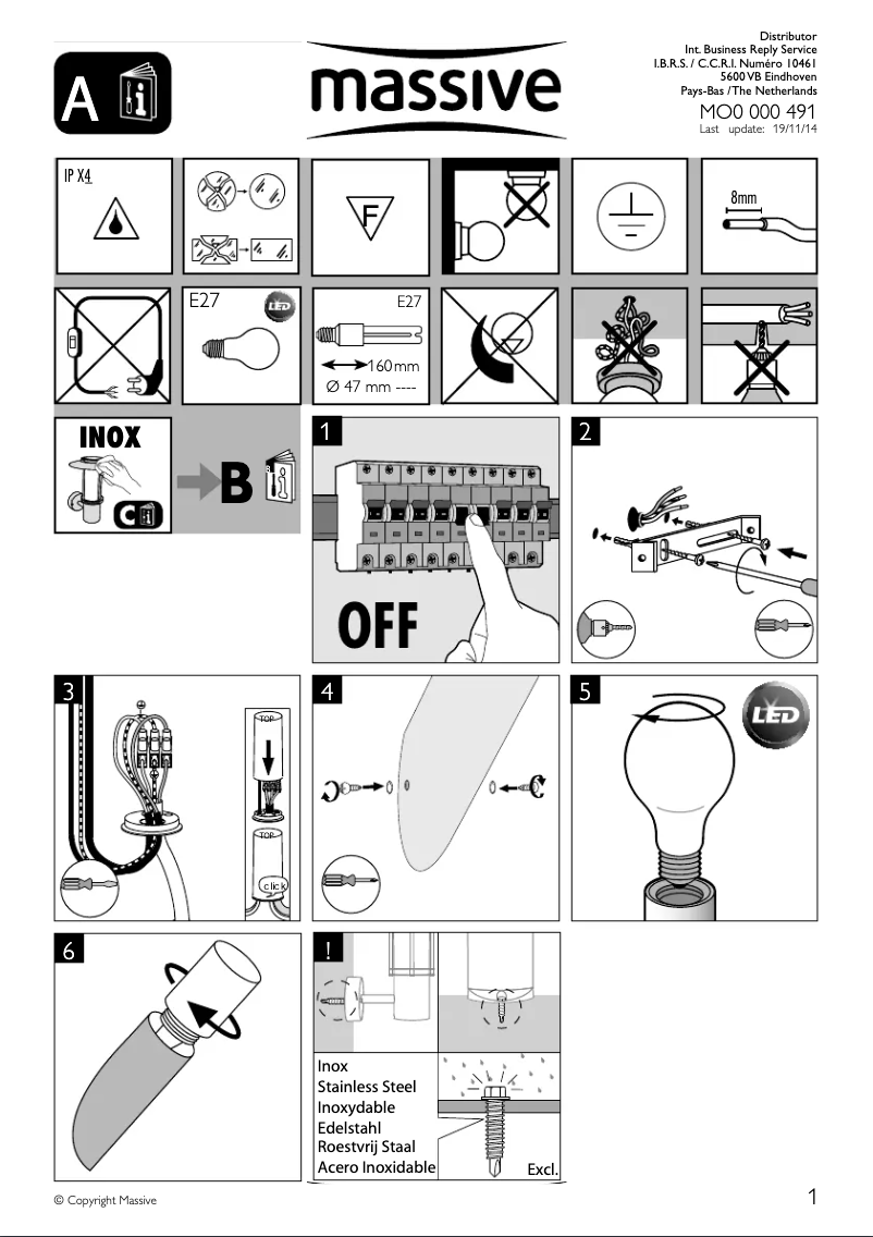 Page 1 de la notice Manuel utilisateur Massive Birmingham