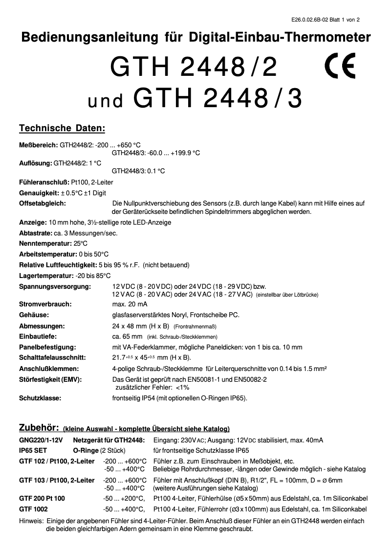 First page image of the manual for GTH2448/3