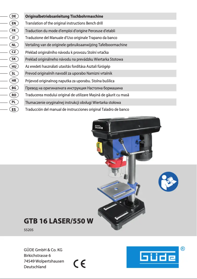 Page 1 of the manual User Manual Güde GTB 16 LASER/550W
