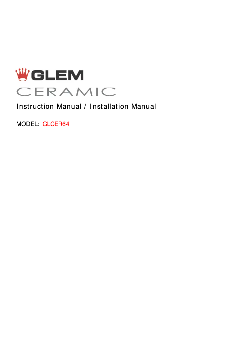 Page 1 of the manual User Manual Glem Gas GLCER64
