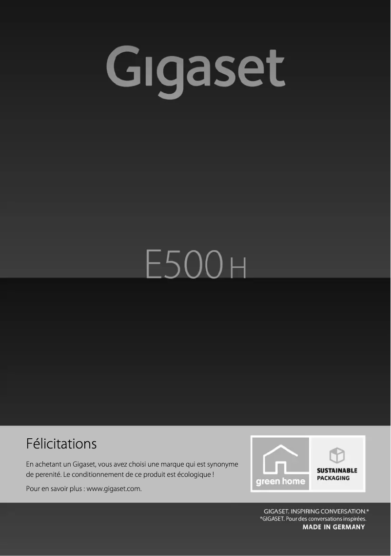 Page 1 of the manual User Manual Gigaset E500H