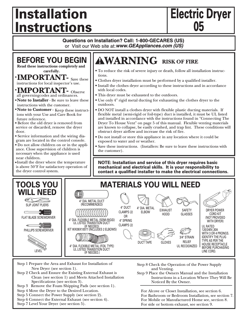 First page image of the manual for DVLR223EGWW