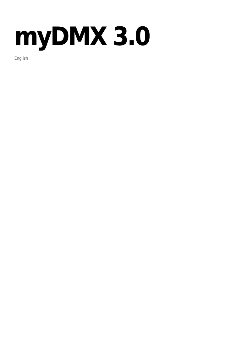First page image of the manual for myDMX 3.0