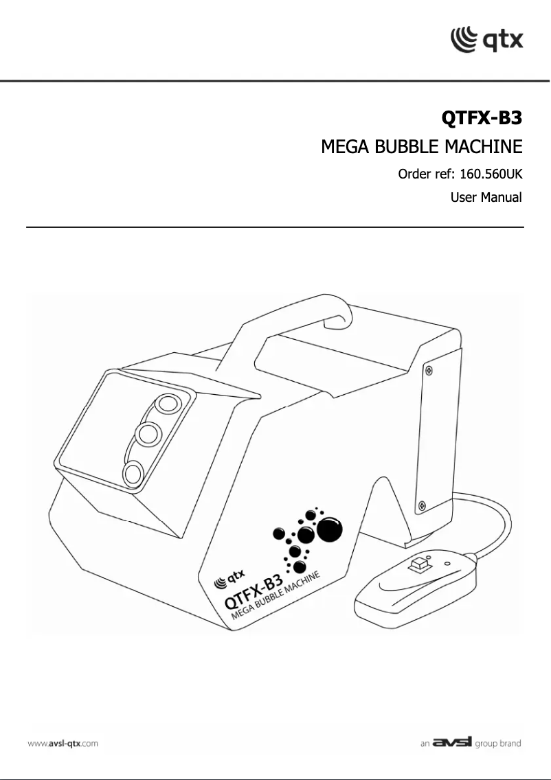 First page image of the manual for QTFX-B3