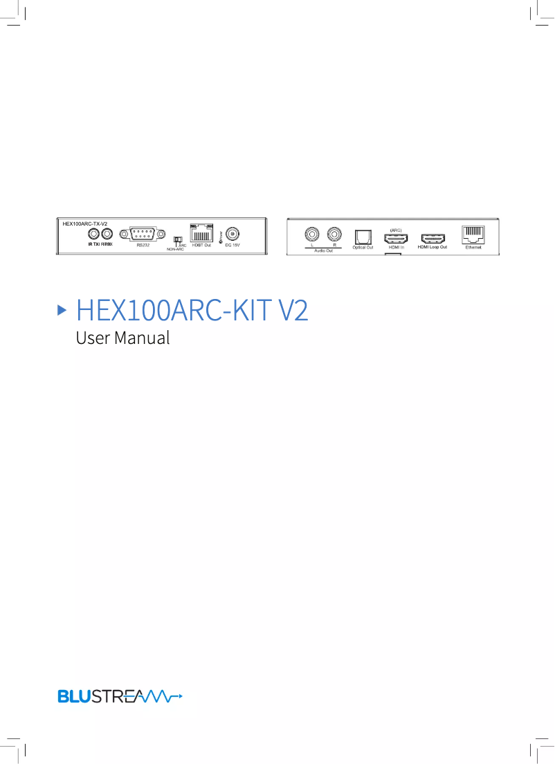 Image de la première page du manuel de l'appareil HEX100ARC-KIT V2