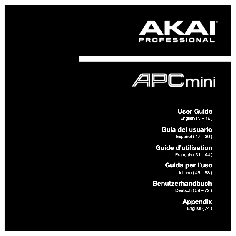 Page 1 of the manual User Manual AKAI APC mini mk2