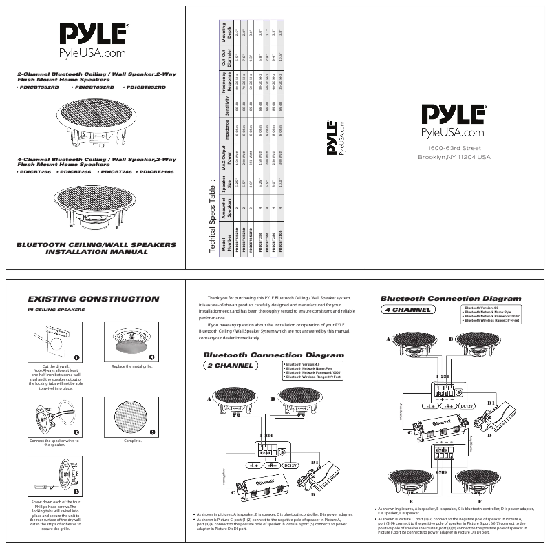 Page 1 of the manual User Manual Pyle PDICBT852RD