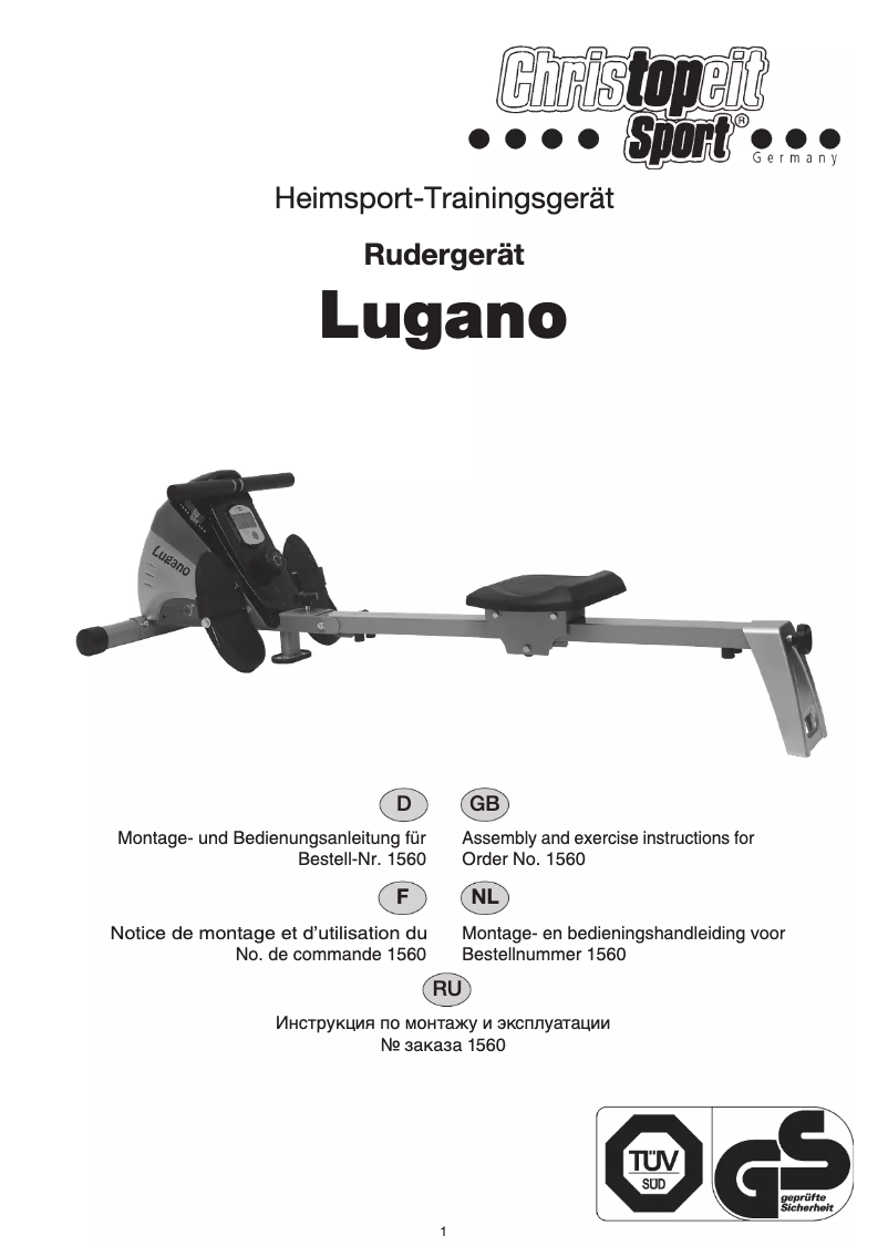 Page 1 of the manual User Manual Christopeit Lugano