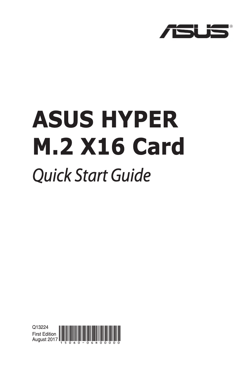Page 1 of the manual User Manual Asus HYPER M.2 X16 Card