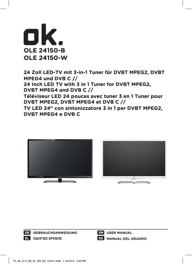 Page 1 de la notice Manuel utilisateur OK OLE 24150