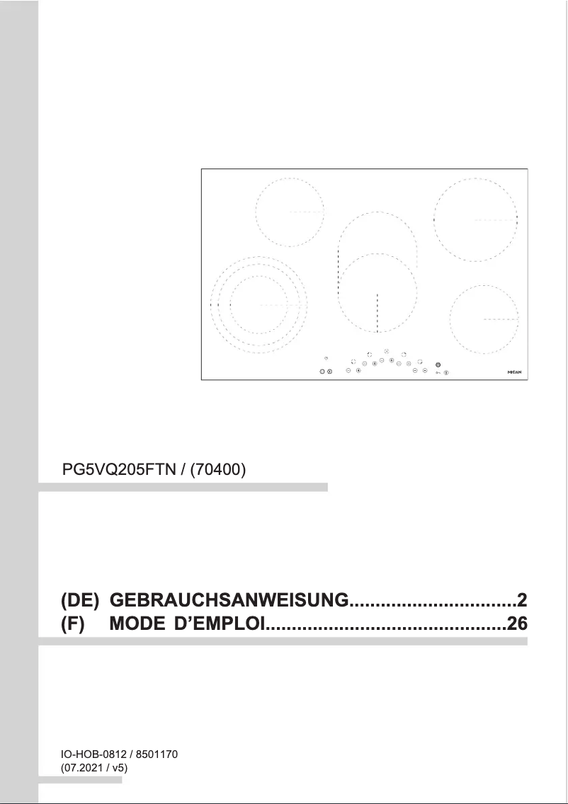 First page image of the manual for 70400