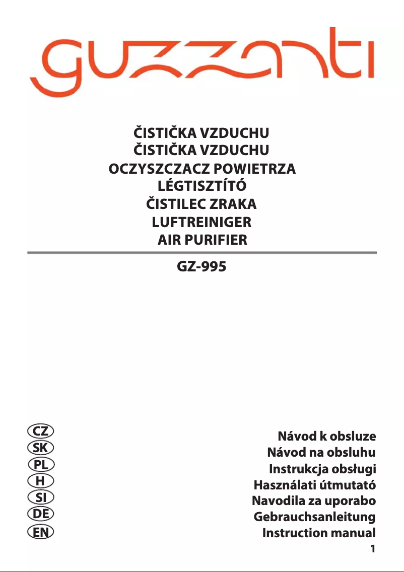 Page 1 of the manual User Manual Guzzanti GZ-995