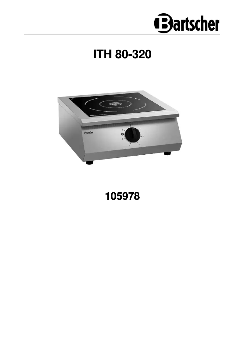 Page 1 of the manual User Manual Bartscher ITH 80