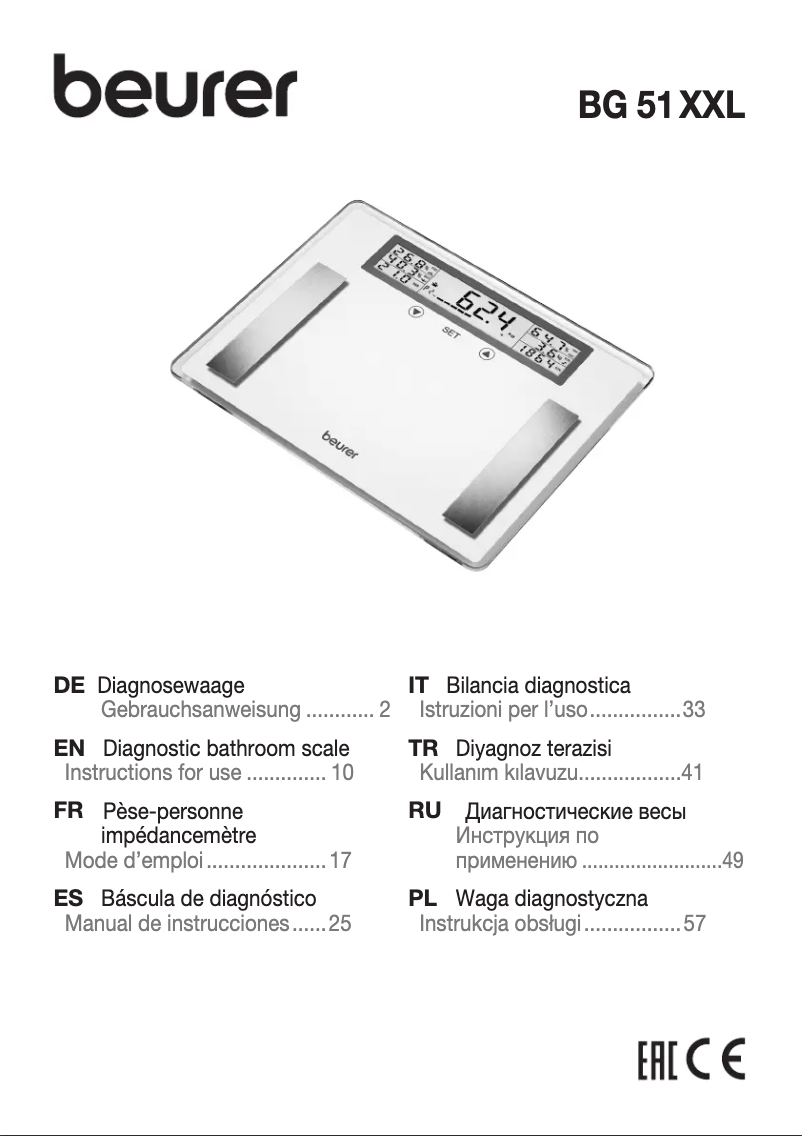 First page image of the manual for BG 51 XXL