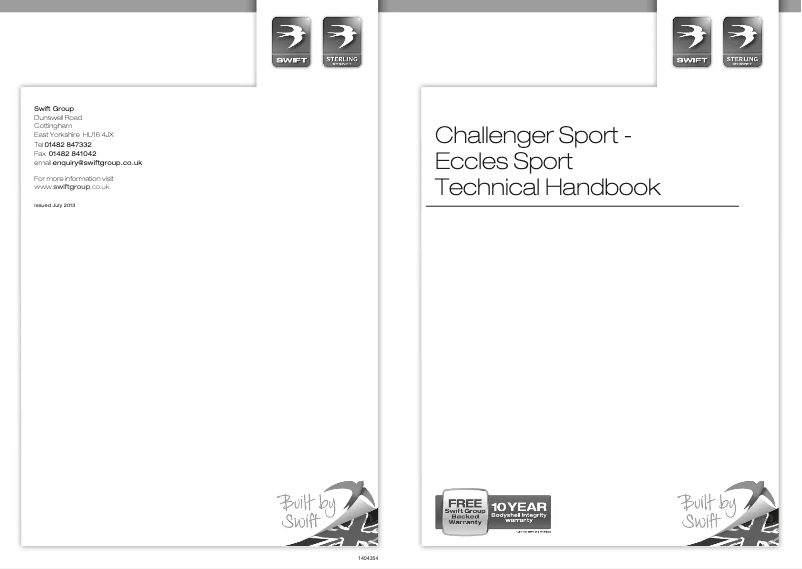 Page 1 of the manual User Manual Swift Challenger Sport (2014)
