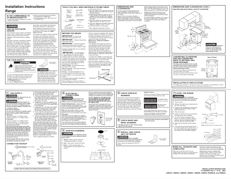 Page 1 of the manual Installation Guide GE JGBS61DPWW