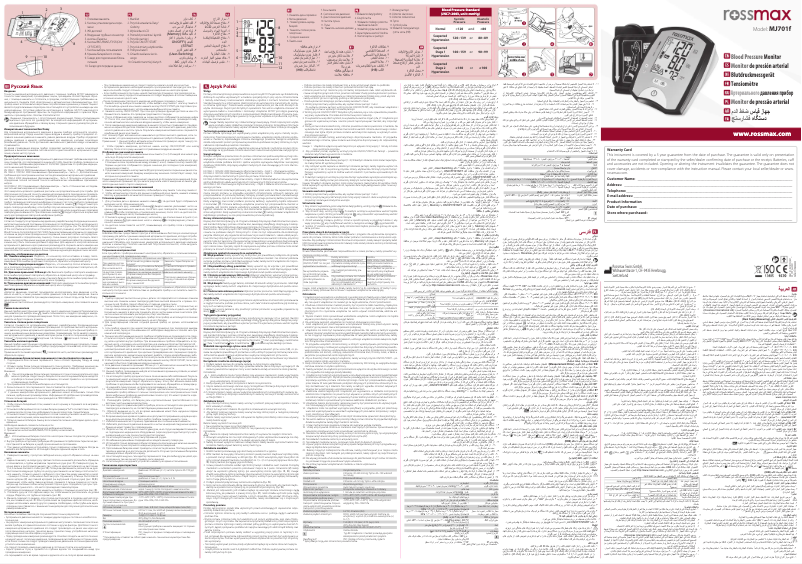 Page 1 of the manual User Manual Rossmax MJ701f