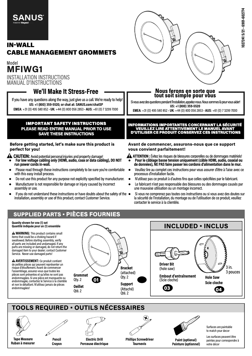 First page image of the manual for MFIWG1