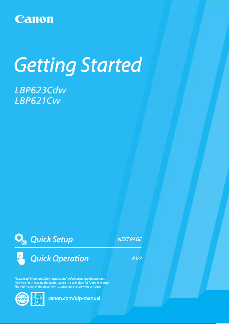 Page 1 of the manual User Manual Canon i-Sensys LBP621Cw