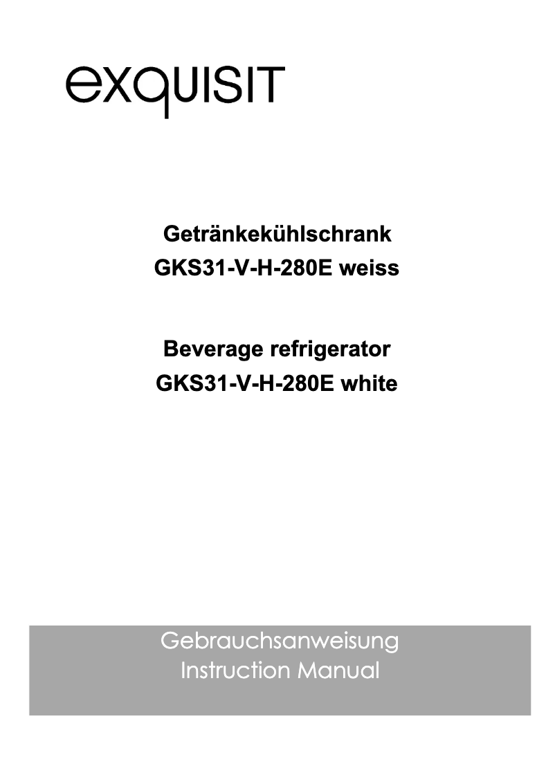 First page image of the manual for GKS31-V-H-280E