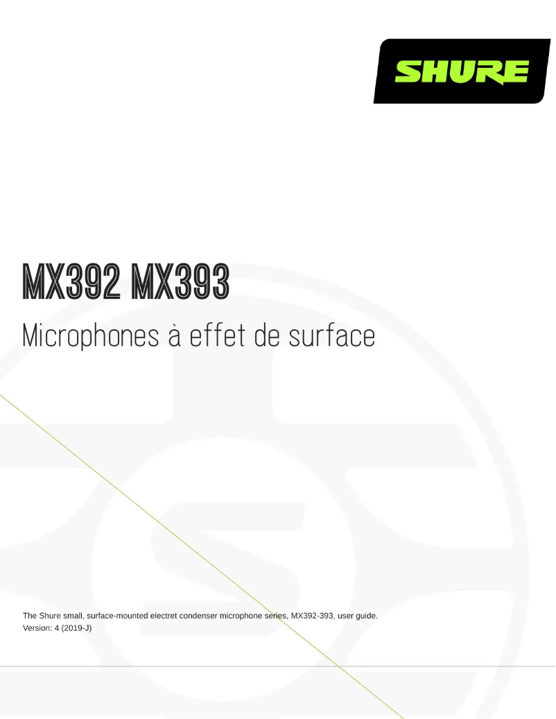 Page 1 of the manual User Manual Shure MX392