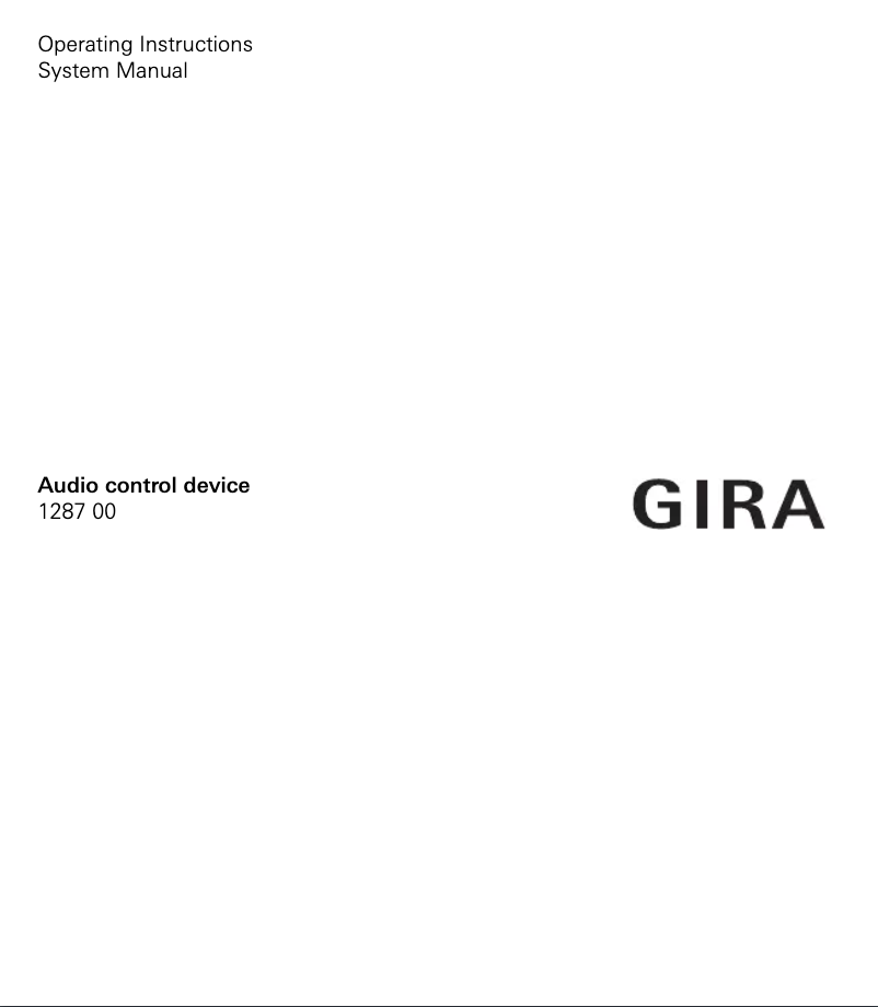 Page 1 of the manual User Manual Gira 128700