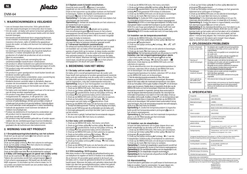 Page 1 of the manual User Manual Alecto DVM-64