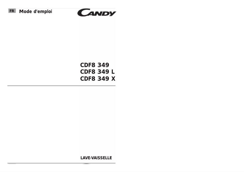 First page image of the manual for CDF8 349X/1-47