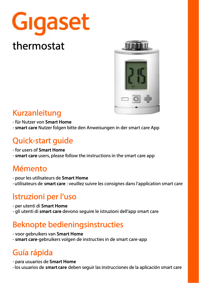 Page 1 of the manual User Manual Gigaset Thermostat ONE X