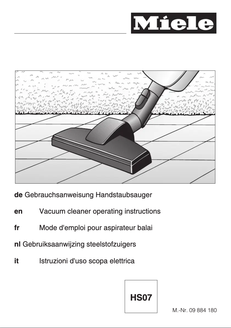 Page 1 of the manual User Manual Miele Swing H1 Electro EcoLine Plus